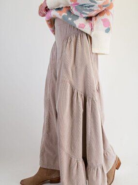 EASEL WASHED BABY CORDUROY PALAZZO PANTS 100% COTTON
